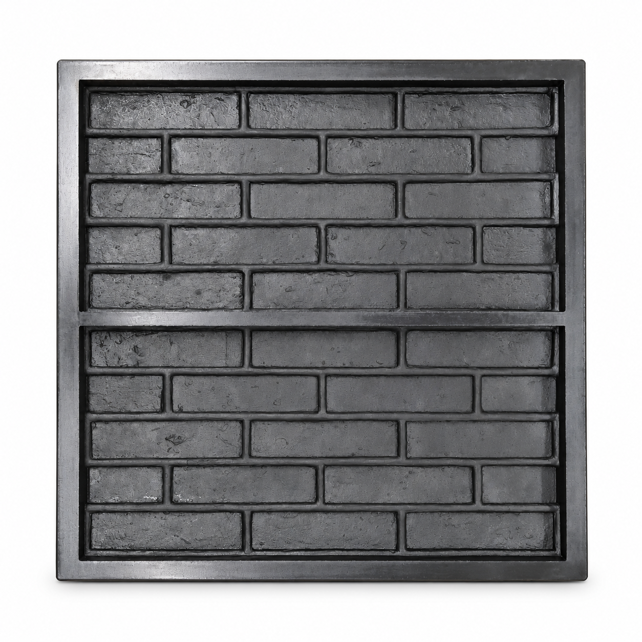 Placa rectangular de caucho con relieve de ladrillos